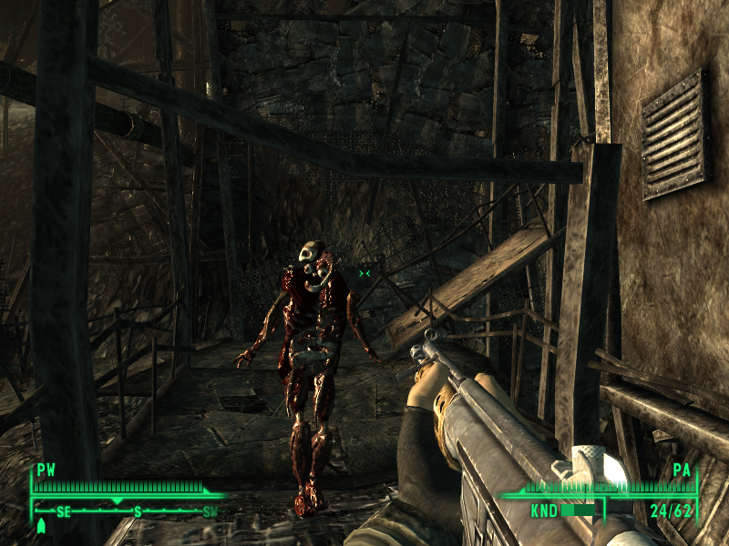 Fallout 3<br />Żywy trup! (Zatrzymany w czasie człowiek z rozwalonym ciałem...)