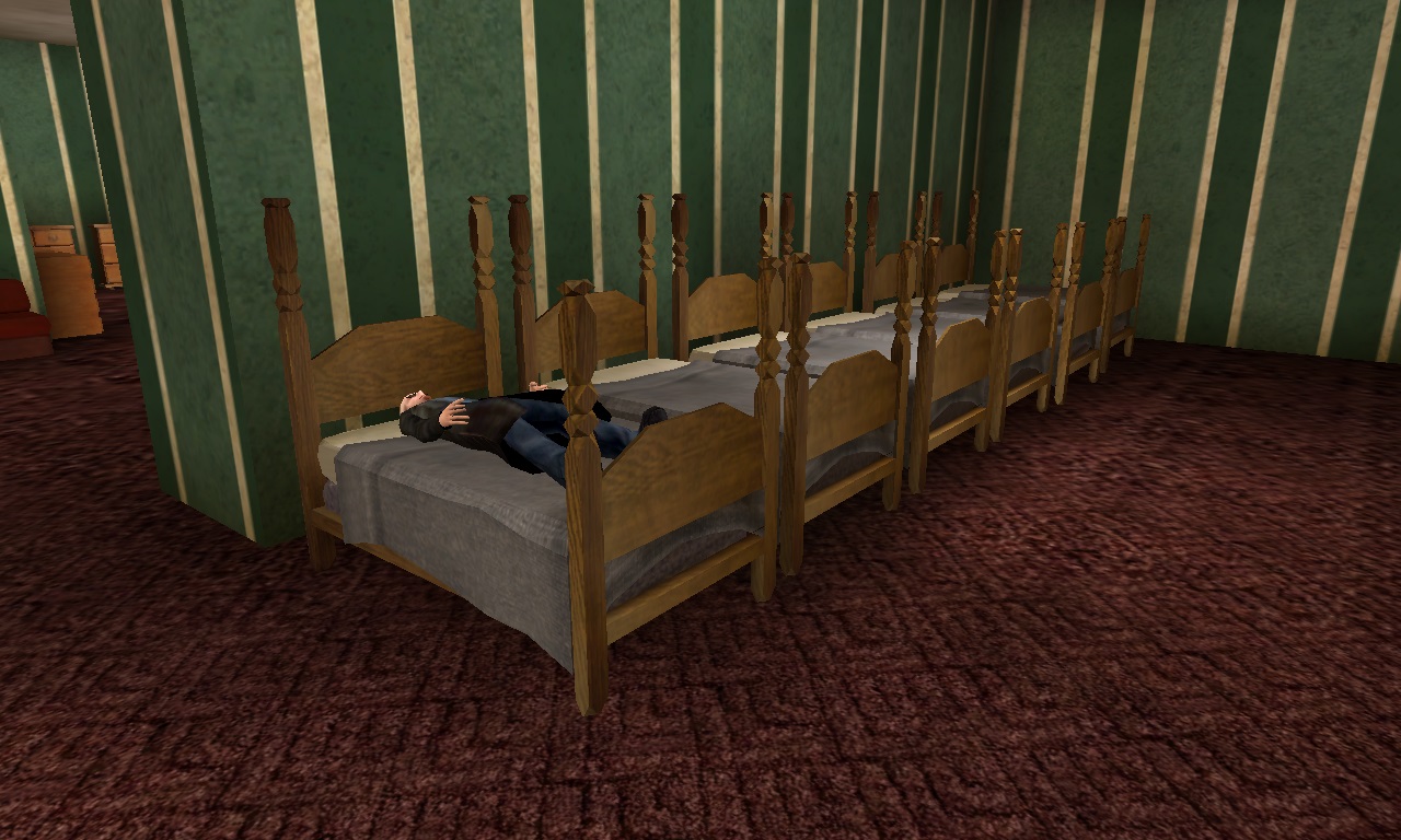 -Nie ma poduszki, ale przynajmniej nie leżę na skraju łóżka. No i obok nikt nie pierdzi...